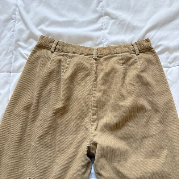 Lands End Womens Size 10P Corduroy Pants Tan Beige High Waist Pockets Belt Loops - Picture 10 of 10